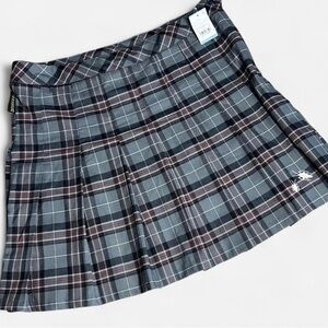 Beetlejuice Licensed Plaid Pleated Mini Skirt NWT Gothic Y2K Large